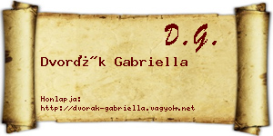 Dvorák Gabriella névjegykártya